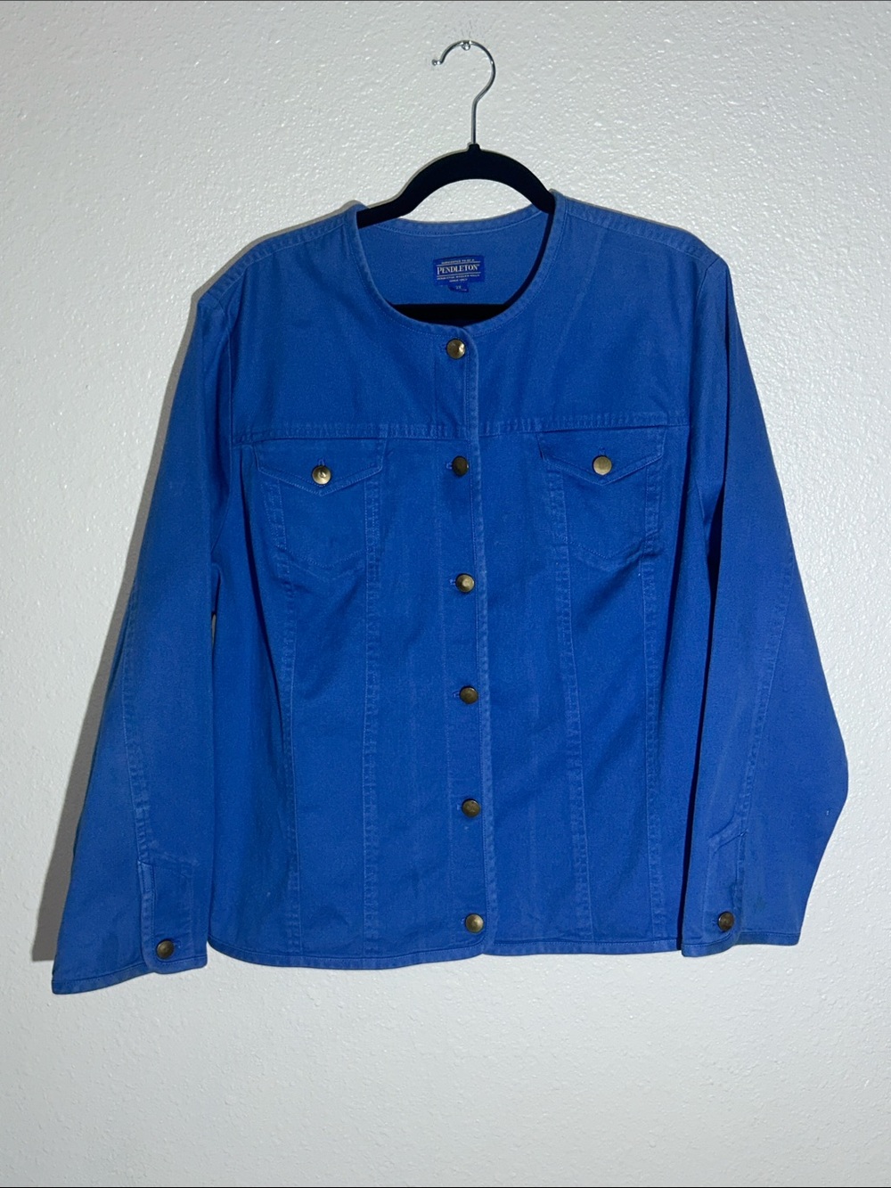 Pendleton Royal Blue Button-Front Jean Jacket Sz 2XL